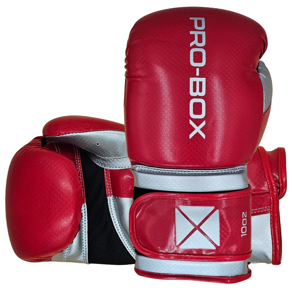 PRO-BOX CHAMP BOXING GLOVES - RED/SILVER (8oz)