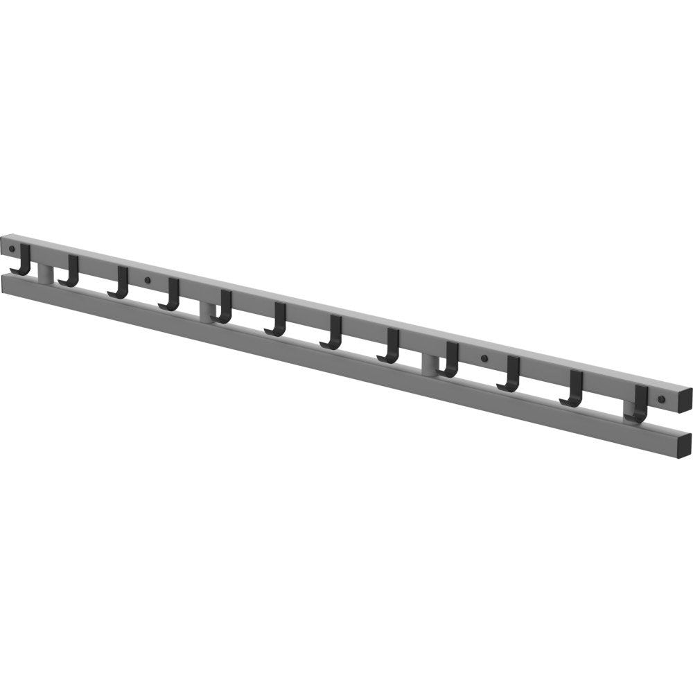 VENDIPLAS WALL-MOUNTED COAT/TOWEL HANGER STRIP - GREY (12 hooks / 2.0m)