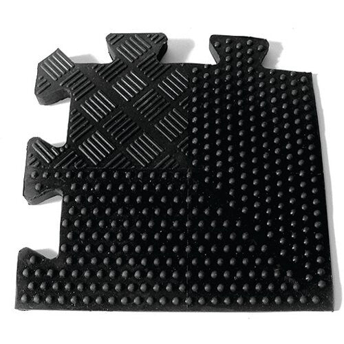 RUBBER FLOOR TILE - BEVEL CORNER (BLACK)