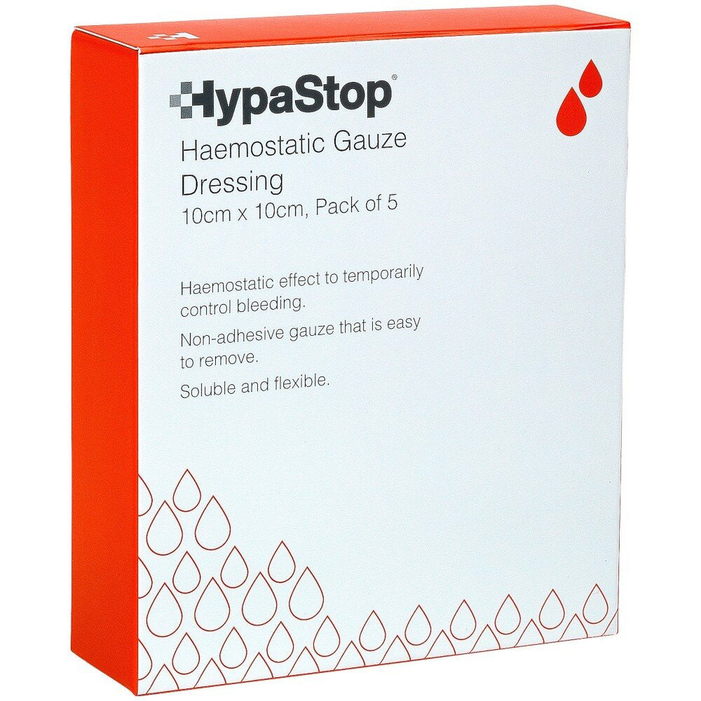 HYPASTOP HAEMOSTATIC GAUZE 10 x 10cm (Pack of 5)
