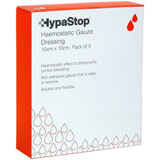 HYPASTOP HAEMOSTATIC GAUZE 10 x 10cm (Pack of 5)
