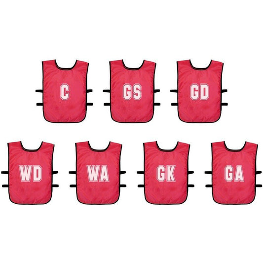 NETBALL MESH TRAINING BIBS (7) - RED YOUTHS