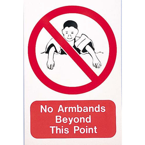 NO ARMBANDS BEYOND THIS POINT SIGN - LARGE