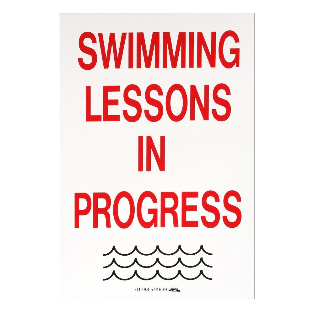 SWIMMING LESSONS IN PROGRESS SIGN