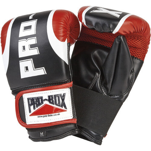 PRO-BOX PU PRESHAPED PUNCHBAG MITTS - BLACK (MEDIUM)