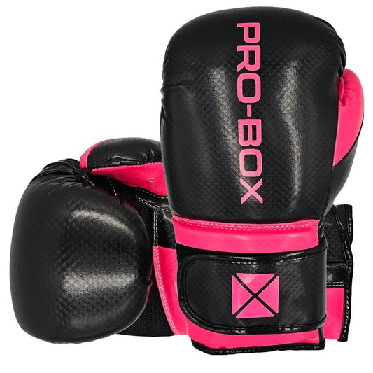 PRO-BOX WOMEN'S CHAMP BOXING GLOVES - BLACK/FUCHSIA (8oz)
