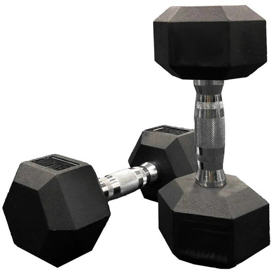 RUBBER HEX DUMBBELLS