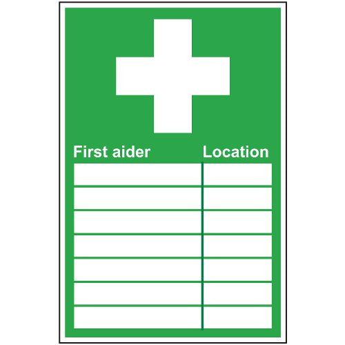 FIRST AIDER SIGN (200 x 300mm)