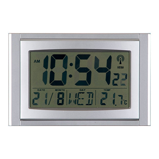 LCD RADIO CONTROLLED WALL CLOCK CALENDAR & TEMP