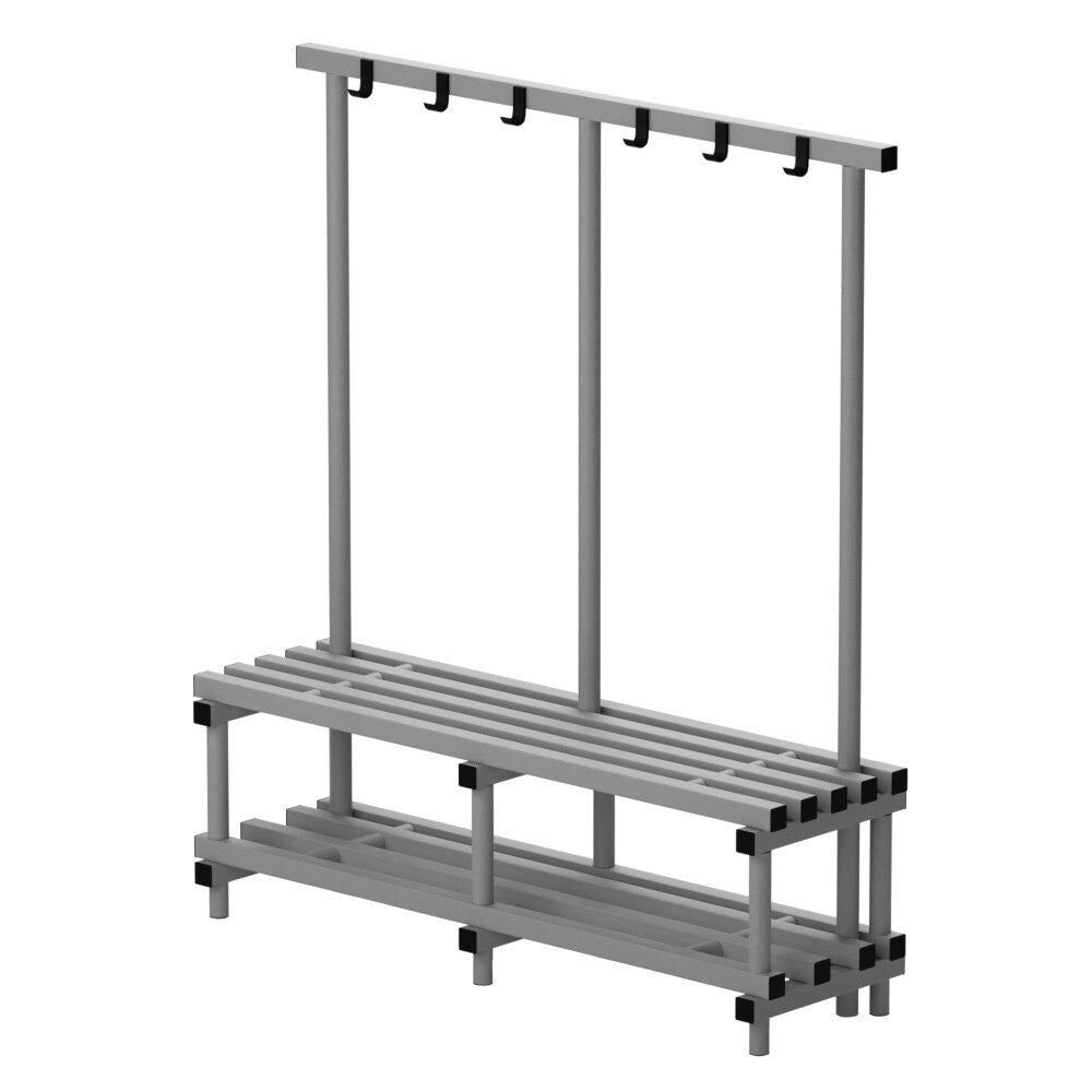VENDIPLAS SINGLE BENCH & HANGERS - GREY (2000mm)