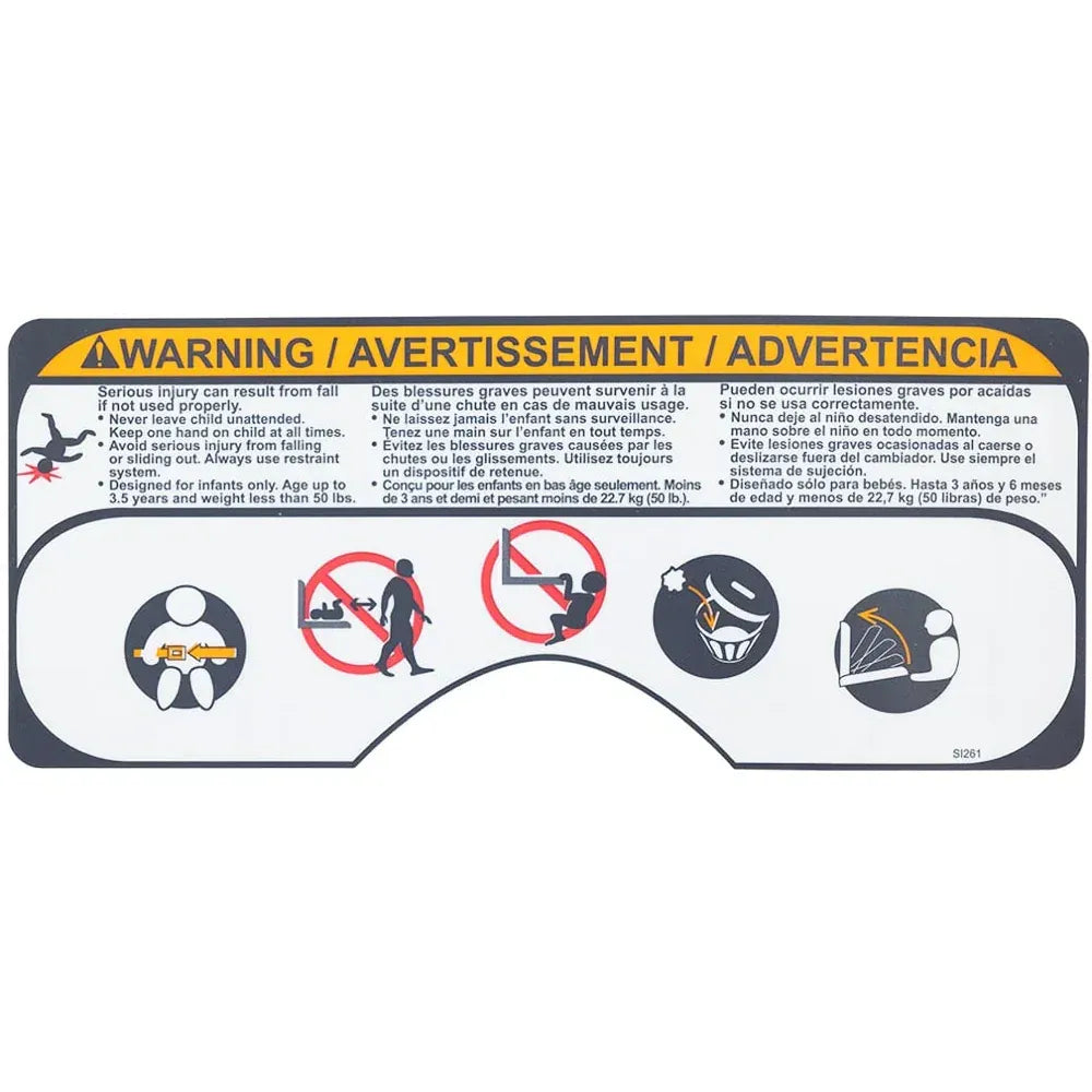 WARNING LABEL FOR DOLPHIN BABY CHANGING UNITS