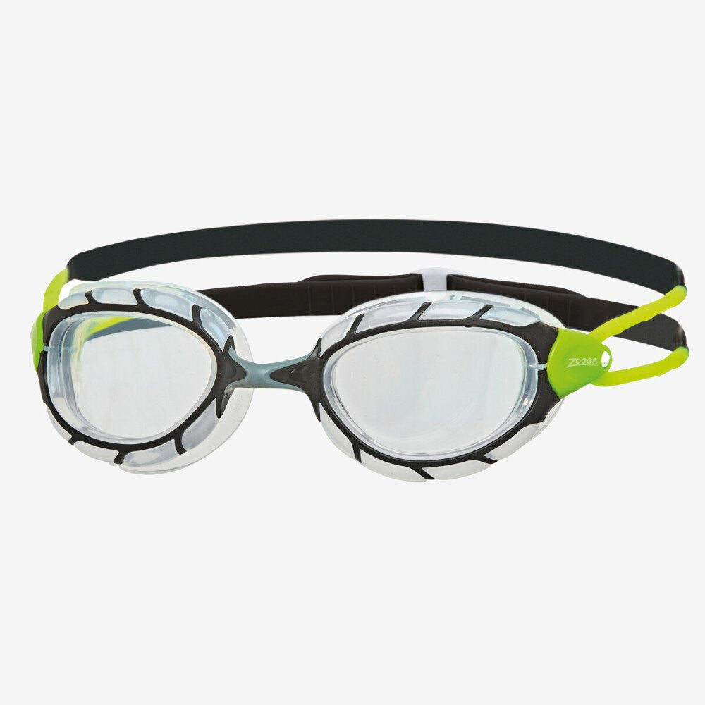 ZOGGS PREDATOR GOGGLES - BLACK/GREEN/CLEAR LENS