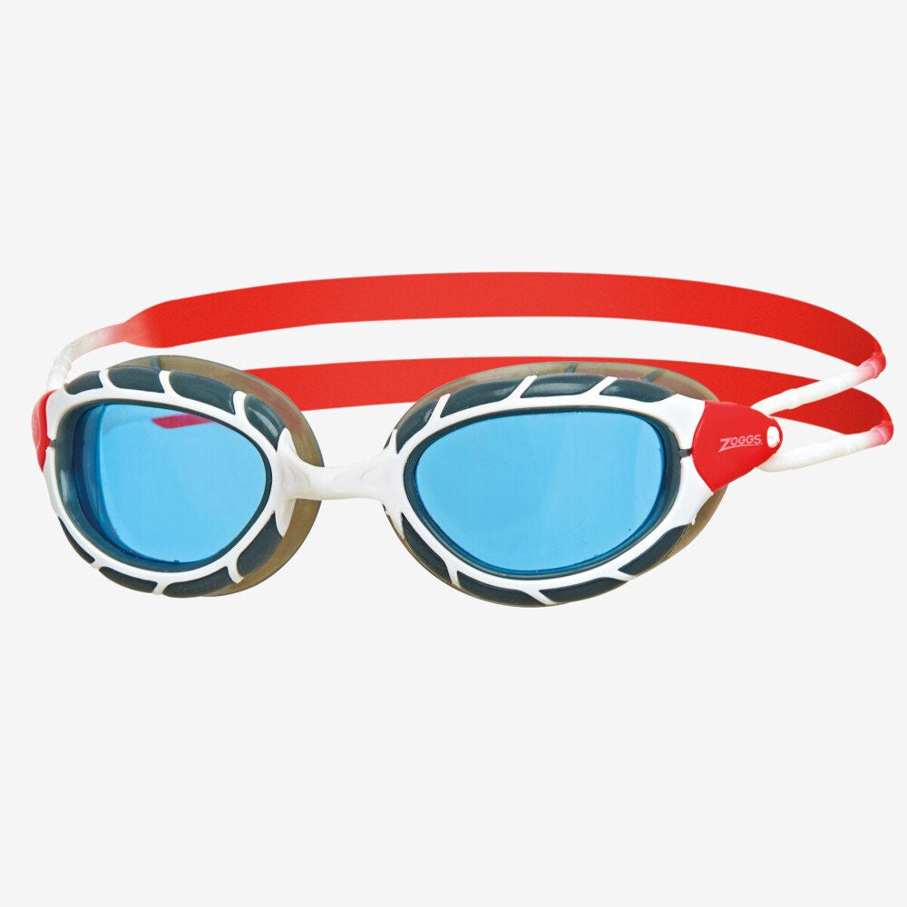ZOGGS PREDATOR GOGGLES - WHITE/RED/BLUE LENS